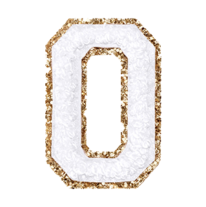 Varsity White Glitter Letter O