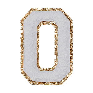 Varsity Grey Glitter O