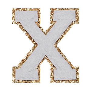 Varsity Grey Glitter X