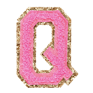 Varsity Pink Glitter Q