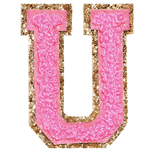 Varsity Pink Glitter U