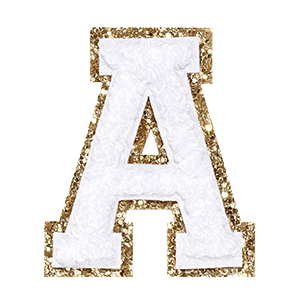 Varsity White Glitter Letter A
