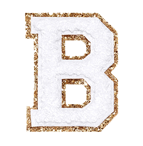 Varsity White Glitter Letter B