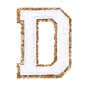 Varsity White Glitter Letter D