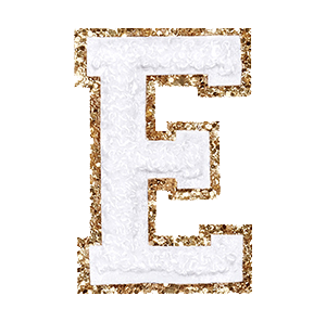 Varsity White Glitter Letter E