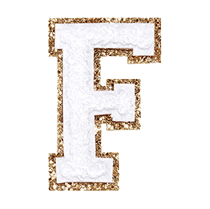 Varsity White Glitter Letter F
