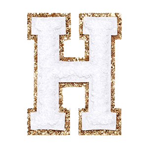 Varsity White Glitter Letter H