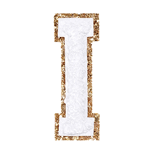 Varsity White Glitter Letter I