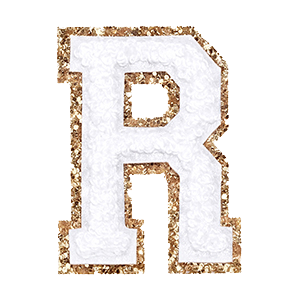 Varsity White Glitter Letter R