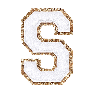 Varsity White Glitter Letter S