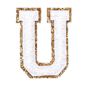 Varsity White Glitter Letter U