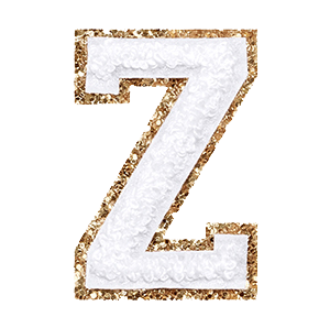 Varsity White Glitter Letter Z